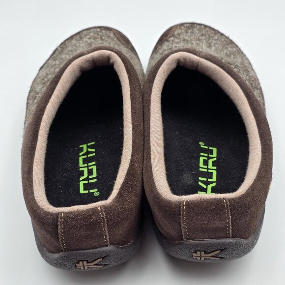 KURU Shoes Mens Size 8.5 Brown Knit Suede Slip On House Slippers Clogs Comfort - Picture 4 of 9